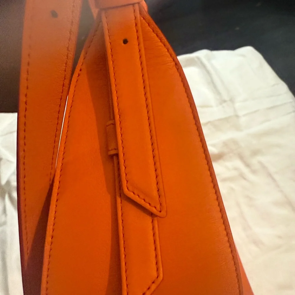 MCM Orange Leather Women's Bag midsized luxury high end statement‎ piece upscale
